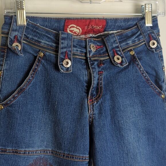 Vintage ECKORED Jeans with Embroidered Patchwork Rhinoceros Juniors 5 - Picture 2 of 16